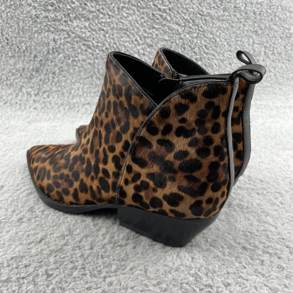 Marc Fisher Obrraly Boot Women 6M Leopard Calf Hair Point Western Corpcore Rodeo